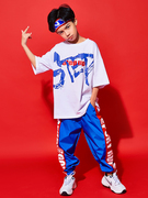 Hip-hop boy hiphop phù hợp với hiphop ăn mặc đẹp trai áo thun quần hiphop cho thấy trang phục mùa hè của trẻ em.