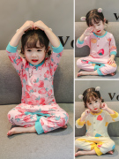 Childrens jumpsuits phụ nữ mùa xuân và mùa thu cotton mỏng 2 cô gái không khí mùa hè điều hòa quần áo 0 bé 1 bé quần áo nhà mùa hè 3.