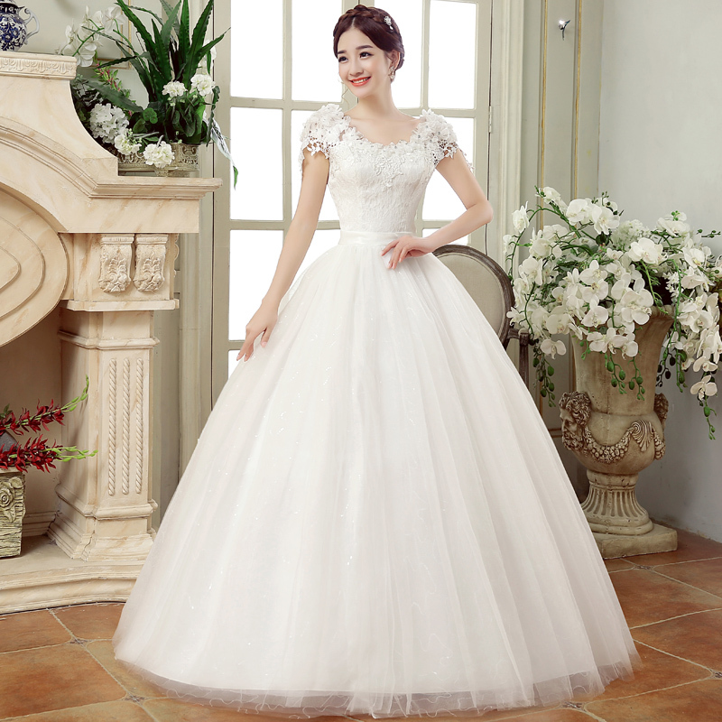 Light Wedding Dress 2026 New Style White Bride Off-Shoulder Korean Style Slimming Plus Size Floor-Length Maternity Floral