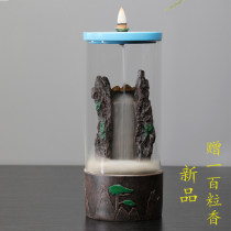 Back flow incense burner glass windproof creative ornaments sandalwood agarwood stove home tea ceremony indoor aromatherapy stove