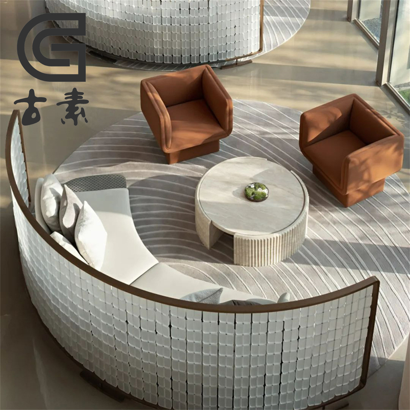 Simple Modern Hotel Lobby Rest Area Curved Sofa Club Lobby Beauty Salon Club Lobby Reception Sofa