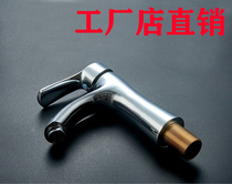 Brand copper single pore surface basin small bend tap with basin glass basin hot and cold double water adjusting vertical tap