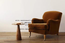 Light luxury American Nordic fabric single-seat sofa chair negotiation chair B&B inn villa living room furniture