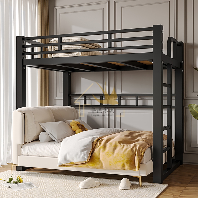 Bunk Bed Iron Frame Loft Bed Single Bed 2.0 Thick Space-Saving Small Apartment Double Upper Bunk Loft Apartment Bed Bunk Bed Iron Frame Loft Bed Single Bed 2.0 Thick Space-Saving Small Apartment Double Upper Bunk Loft Apartment Bed