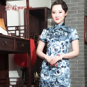 Шелковое ципао, шелковая ретро летняя одежда, делается под заказ