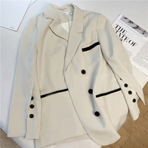 Fried street Net red small suit jacket women 2021 autumn dress Korean version of British style color High sense British style suit