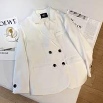 Loose Net red fried street small suit jacket women 2021 autumn Korean version of British style high sense double-breasted suit tide