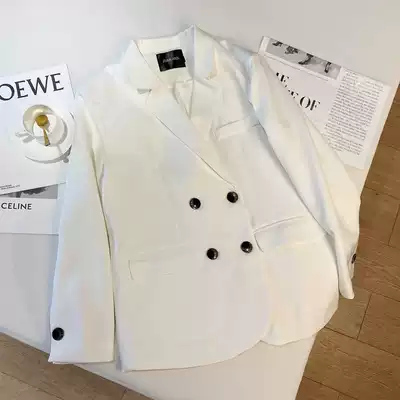 Loose Net red fried street small suit jacket women 2021 autumn Korean version of British style high sense double-breasted suit tide