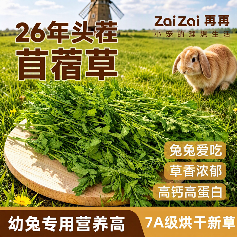 26-Year-Old New Crop of Alfalfa Grass, Dried Grass for Young Rabbits, Wheat Grass, Guinea Pig Food