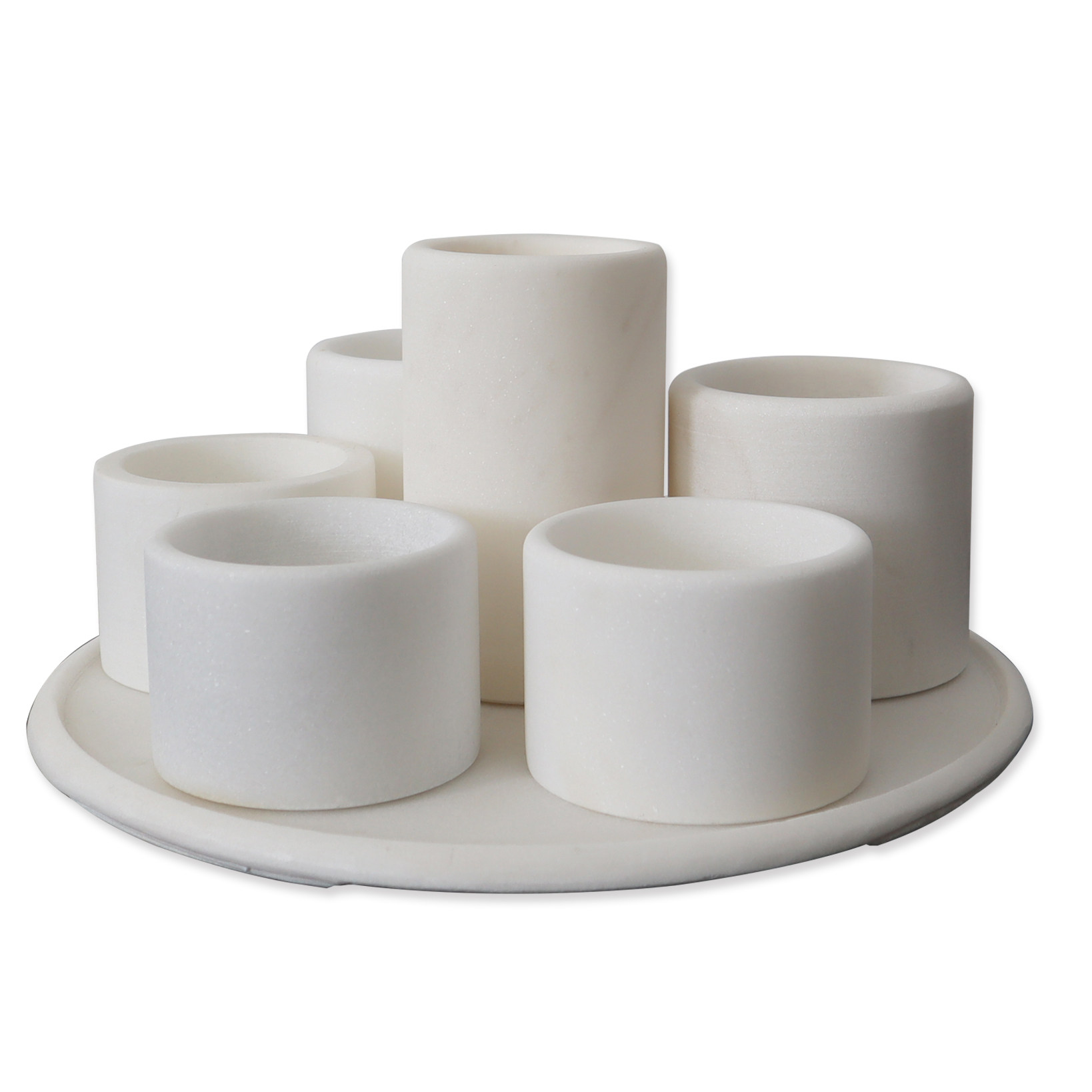 Collection) Wabi-sabi wind milk-colored marble tray round simple scented candle candle holder ornaments modern ornaments