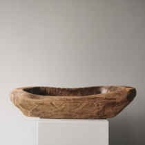 Collection of Things) wabisabi Lonely Wind Round Wood Basin Wood Carved Pendulum With Fruit Tray Tray Wall Decoration Home Decoration