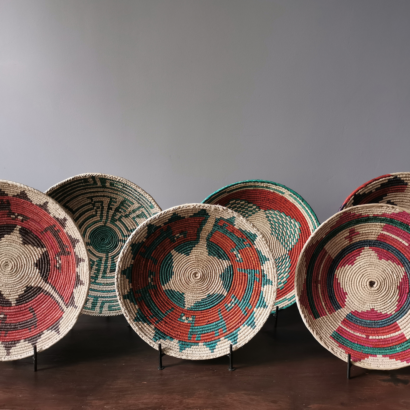 Collection) Afghanistan imported hand-woven plate decoration hanging plate fruit plate storage decoration hotel home soft decoration