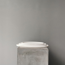 The collection of objects) The Silent Han White Jade Stone Pan Containing the Oval Fruit Tray Extremely Simple Ornament Swing hotel Minjuku Home Residence Decoration