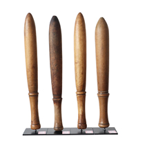 Collection of objects) medieval wooden sculptures Mallet Wooden Stick Pendulum Pieces Retro Woody Displays Show Props SILENT WIND DECORATION MODERN