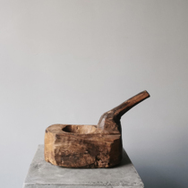 Collection of Things) wabisabi Silence Fruit Pan Containing Ancient Dau Wood Mortar Wood Instrumental Hotel Folk Juku Soft Fashion Floral Ware Pendulum
