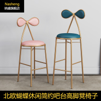 Nordic style simple net celebrity clothing store chair Light luxury dressing bow ins leisure chair Anchor photo stool