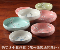 Japanese underglaze color snowflake porcelain plate Korean creative tableware household ceramic pickle dish deep plate rice dish sauce dish