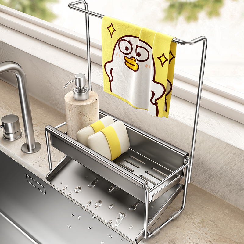 キッチンラック 雑巾収納 排水ラック パンチフリー 家庭用スパイスラック 蛇口 シンク アーティファクト カウンタートップ