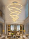 Duplex Building Large Chandelier Simple Modern Accessible Luxury Lamp House Living Room Hollow Stair Lamp Creative High Crystal Chandelier