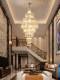 Large Chandelier for Duplex Buildings, High-End Villa Crystal Chandelier, Suspended Chandelier for Open Spaces, Hollow Living Room Lamp, Modern Light Luxury Staircase Chandelier