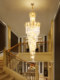 Duplex Staircase Chandelier, Light Luxury Villa Lobby Crystal Lamp, Modern Simple Creative Rotating Staircase Lamp, Long Chandelier