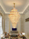 Large Chandelier for Duplex Living Room, Light Luxury Villa Crystal Lighting, Staircase Chandelier, Creative Loft Apartment Living Room Chandelier