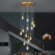 Staircase Chandelier Modern Minimalist Villa Elegant Light Luxury Living Room Perfume Bottle Rotating Loft Duplex Chandelier Lighting