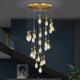 Staircase Chandelier Modern Minimalist Villa Elegant Light Luxury Living Room Perfume Bottle Rotating Loft Duplex Chandelier Lighting