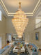 Large Chandelier for Duplex Living Room, Light Luxury Villa Crystal Lighting, Staircase Chandelier, Creative Loft Apartment Living Room Chandelier