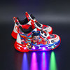 Nezha Boys' Shoes 2025 Autumn and Winter New Children's Sports Shoes with Fleece and Lights, Boys' Light-Up Casual Cotton Shoes