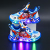 Nezha Boys' Shoes 2025 Autumn and Winter New Children's Sports Shoes with Fleece and Lights, Boys' Light-Up Casual Cotton Shoes