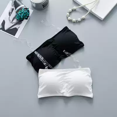 Summer modal non-slip belt chest pad no steel ring breast female bottom anti-light transparent shoulder strap strapless chest wrap