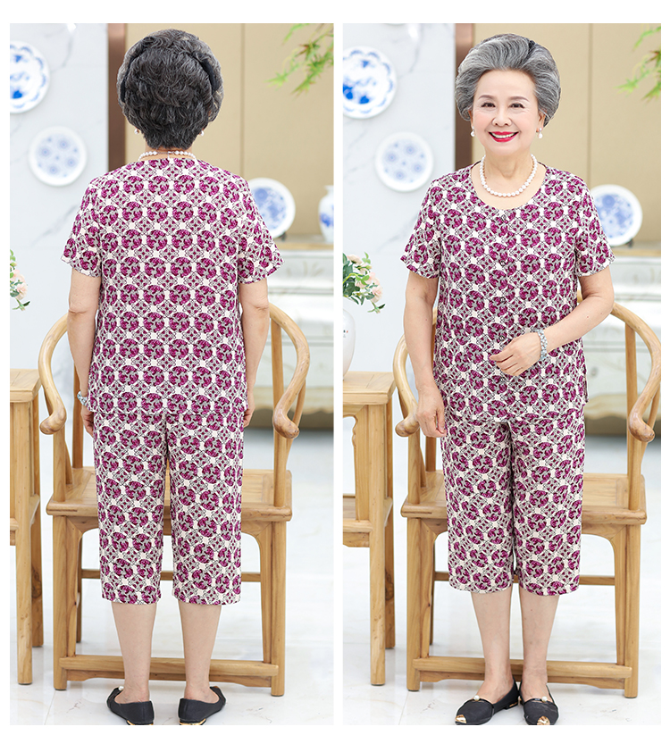 Bộ đồ mùa hè cho người trung niên và người già - Quần áo của mẹ đầm tuổi trung niên