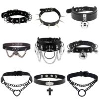 Yabi accessories dark punk necklace rivet collar PU women's neck strap subculture neck necklace y2k clavicle chain