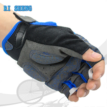 Bike Gloves Thickened Anti-Slip Riding Half Finger Gloves Breathable Shock Absorbing Mountain Bike Sports Fitness Gloves Abrasion Resistant