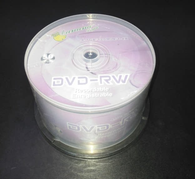 Banana DVD-RW Burning Disc 4.7G 4X Rewritable DVD Disc Scrubb blank disc in 10-piece pack