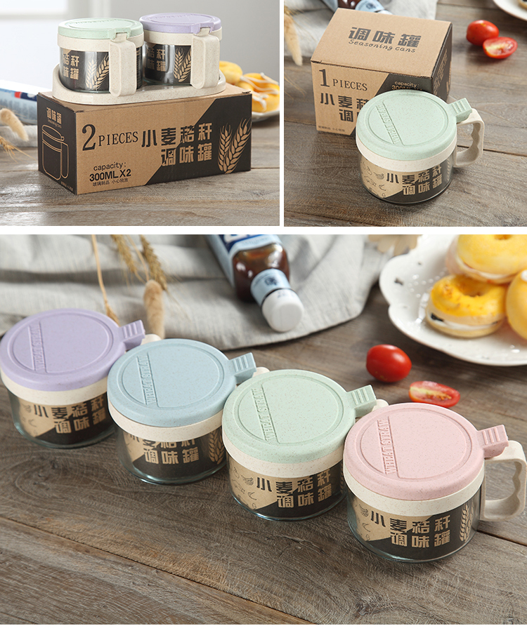 đèn led nháy Lúa mì rơm thủy tinh lọ gia vị jar hộp gia vị thiết lập nhà bếp đồ dùng cửa hàng bách hóa IKEA hộ gia đình - Thiết bị sân khấu đèn led nháy hình