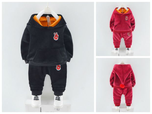 Mùa thu và mùa đông trẻ em mặc bộ đồ cotton nam 0-1-2-3-4-5 tuổi đồ trẻ em