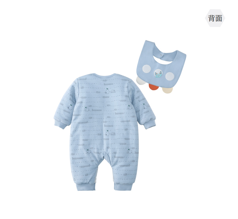 Quần áo sơ sinh Pureborn mùa đông dày lên ấm áp trùm đầu bé romper dính liền 0-3 tuổi áo khoác liền quần hình thú