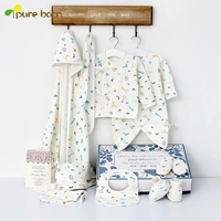 Pureborn sơ sinh hộp quà tặng nam và nữ quần áo trẻ em cotton phù hợp với bốn mùa trăng tròn quà tặng 0-3 tháng hộp quà tặng cho bé sơ sinh