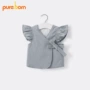 Pureborn bé gái mùa thu vest bé vải to sợi vest trẻ em ren áo khoác bé áo khoác áo phao cho bé gái