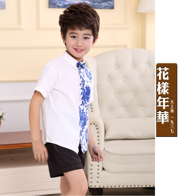 Trang phục trẻ em bằng sứ màu xanh và trắng Phong cách Trung Quốc học sinh tiểu học và trung học thơ đọc quần áo nam nữ quần áo biểu diễn hợp xướng áo len bé gái
