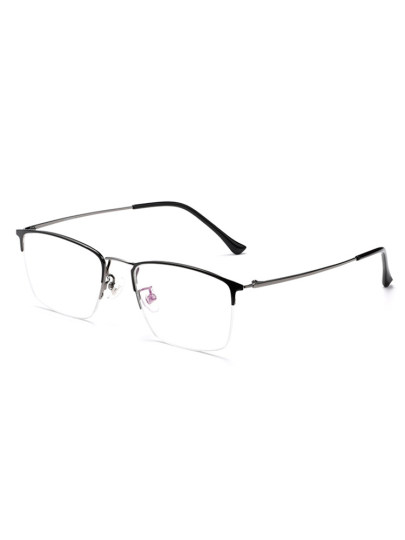 Ultra-light pure titanium half-frame glasses men's myopia glasses frame for women can match with thin legs black frame glasses frame for blue light