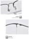 Ultra-light pure titanium half-frame glasses men's myopia glasses frame for women can match with thin legs black frame glasses frame for blue light