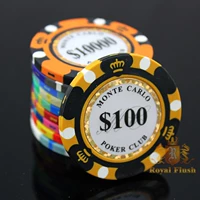 Чип валюта Baccarat Mahjong Chip Chip 14 грамм чипа Трехноколонной короны Короны Золотой граница Техас Покерный чип