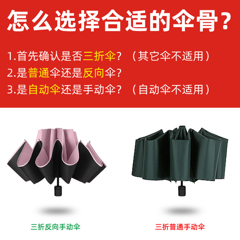 伞骨配件零件大全三折五折手动折叠伞替换伞骨断了怎么修复?-伞架伞配件-淘宝好物网