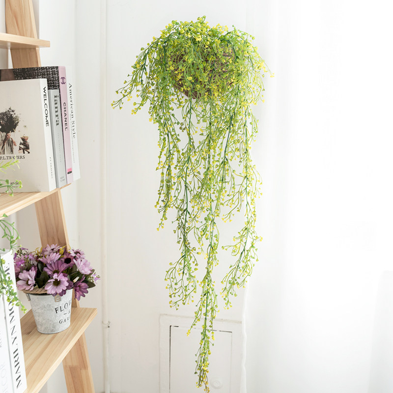 Simulation Admiralty Willow Hanging Flowers Vines Green Planting Vines Fake Flowers Plant Vine living room Wall wall-hanging Home Decorative Products-Taobao