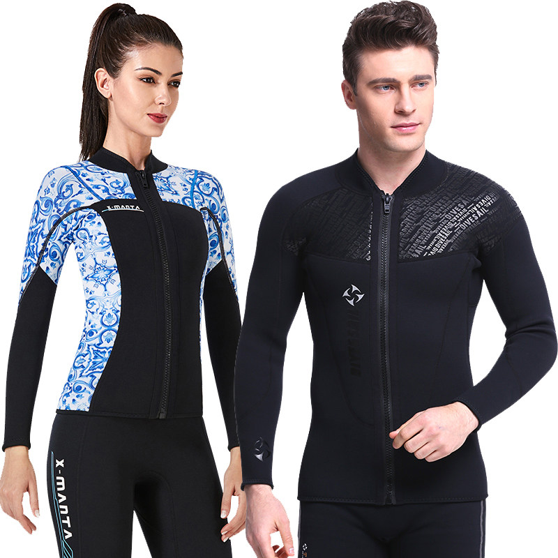3MM Diving Suit for men and women Two-type thickened anti-cold deep snorkeling surf Wetsuit Long Sleeve Warm Winter Swimsuit