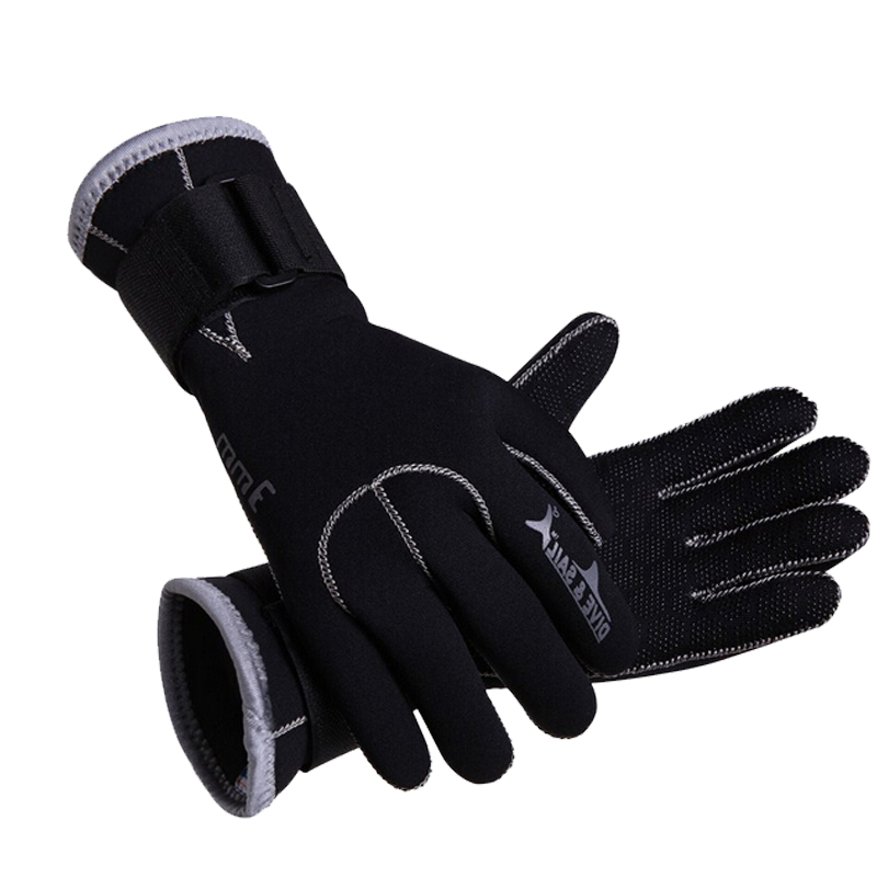 Anti-thorn warm diving gloves 3MM thick winter swimming anti-scratch non-slip wear-resistant wrist velcro snorkeling equipment