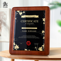 Solid wood authorized medal custom-made metal memorial listing trophy Honor plaque Wooden bracket Wooden bronze production
